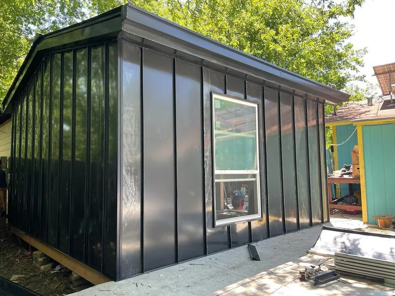 Black standing seam metal wall panels for Metal Roof Installation in Parkway